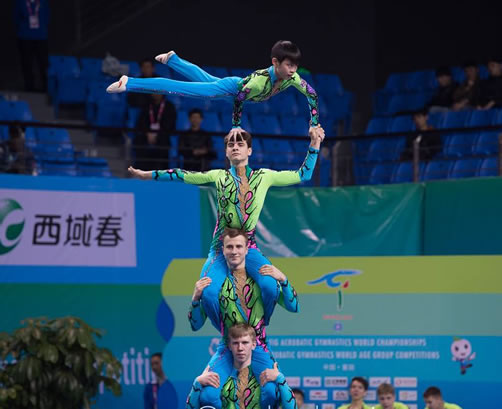 Acrobatic tower performed by Chiswick based teenage team in China 