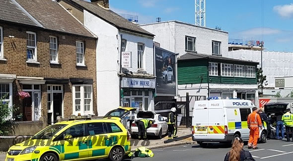 Car Crashes In Brentford While Being Chased By Police 