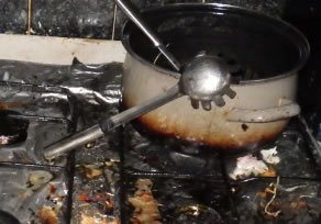 image of burned chip pan 