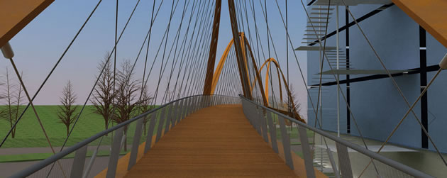footbridge at Chiswick Park by Useful Studios