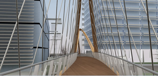 proposed footbridge at Chiswick Business Park