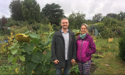 two people at the allotment