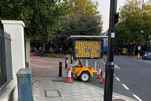 Chiswick High Road Closed This Sunday Morning