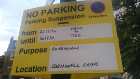 parking restrictions cornwall grove 