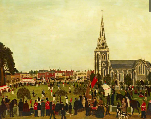 painting of victorian cricket match on turnham green 