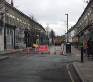 Devonshire Road was closed last January for Thames Water works 