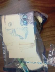 cash found at drugs bust scene