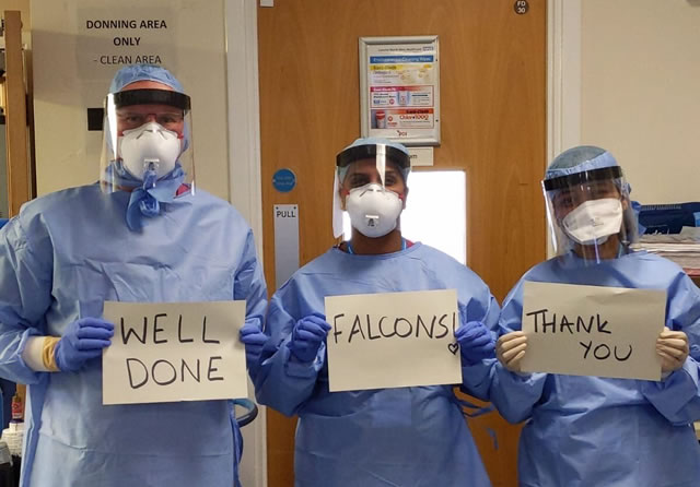NHS Workers Thank Falcons Pre-Prep School Boys
