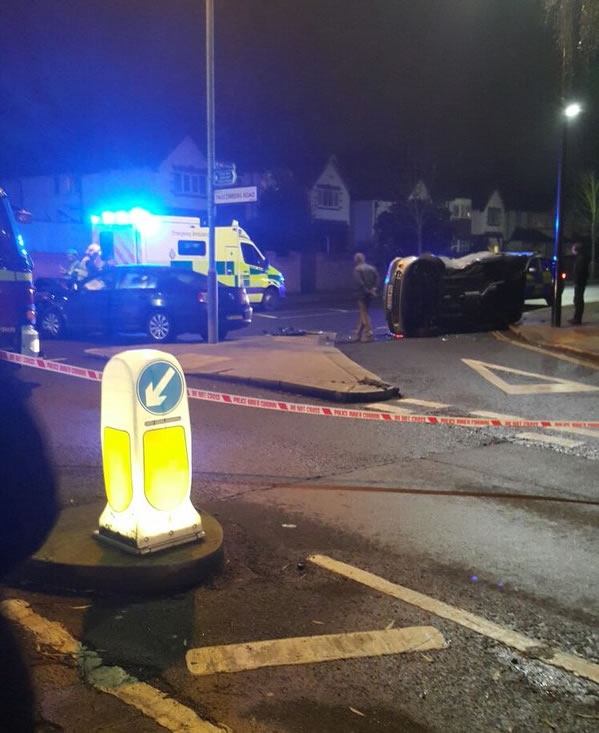 A silver Citroen MPV was hit by another car