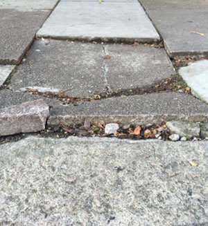 Fielding Road cracks in pavements 