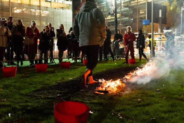 A firewalk raised over 1,000 for local charity