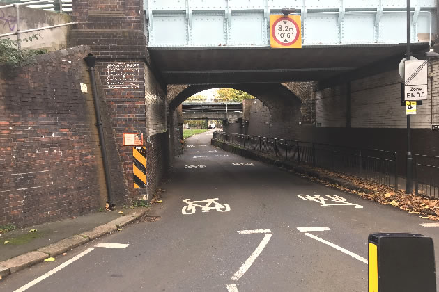 Access is restricted at the Fishers Lane underpass 
