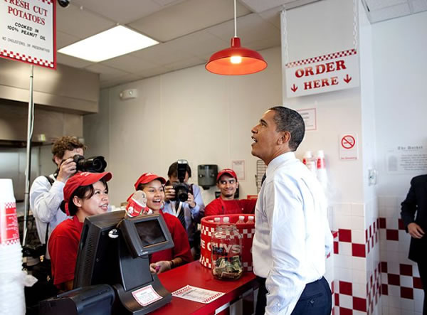 barack obama orders five guys lunch