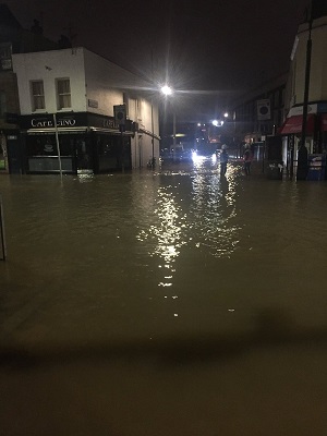 Flooding on King Street in Hammersmith