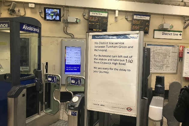 District line services to Richmond have been suspended 