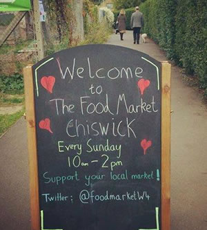 sign for food market chiswick 