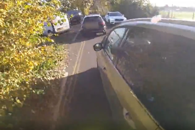 Still from the footage showing the Ford Galaxy just before the collision