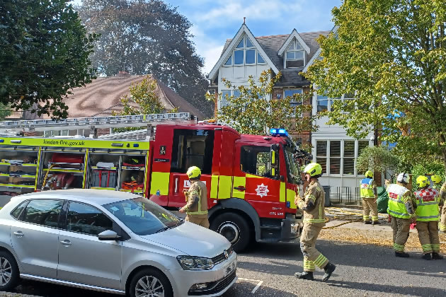 Firefighters at the scene in Chiswick