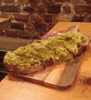 avocado on toast at tamp