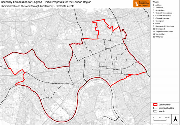 newly created Hammersmith and Chiswick constituency