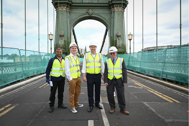 Hammersmith Bridge with Councillors