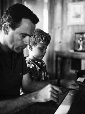 actor Jack Lemmon with his son Chris as a boy 