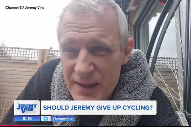 Jeremy Vine with the black eye suffered during the fall