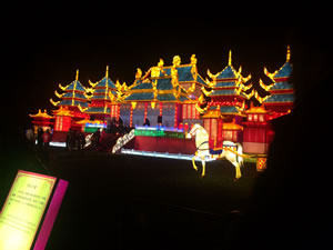 illuminated pagoda at Lanter Festival 