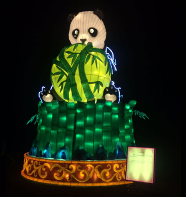 panda on display at lantern festival 