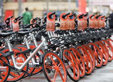mobikes parked 