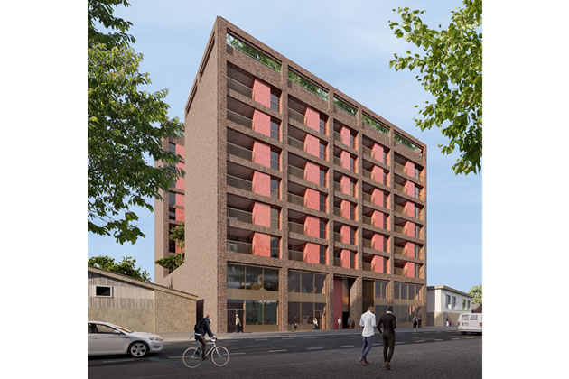 CGI of new design for building on Stirling Road from developer's planning submission