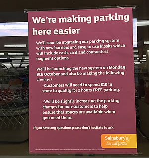 Sainsbury Changes Rules On Free Car Parking 
