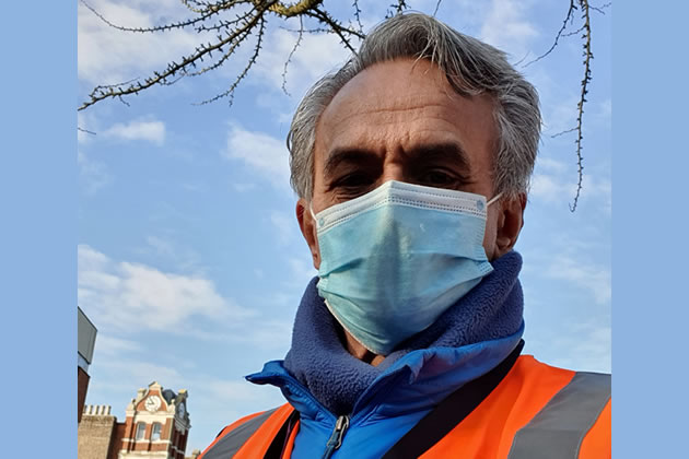 Cllr Rangit Gill in facemask 