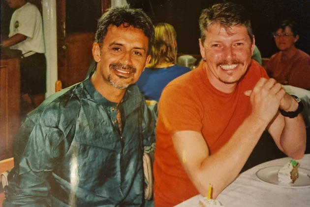 Peter and I in the Galapagos late 90s