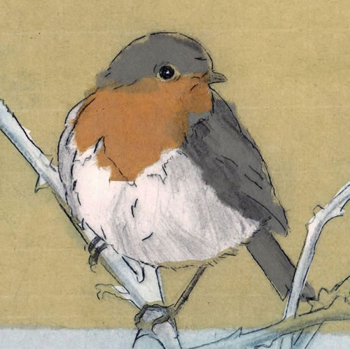 painting of a robin 