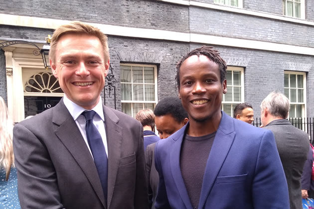 Will Quince MP with Cllr Mushiso on Downing Street 