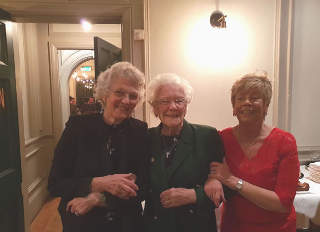 ruby and her daughters on her 100th birthday 