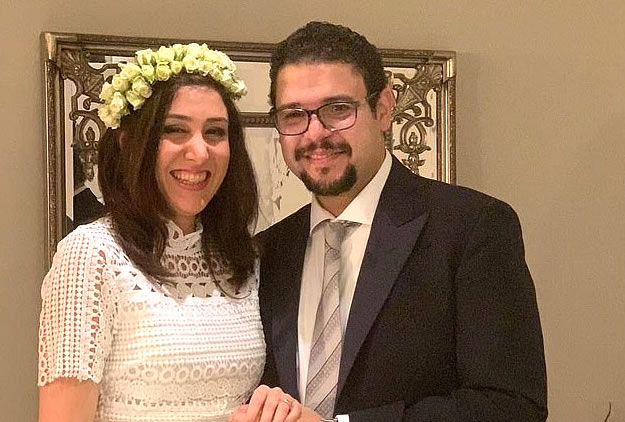 Saeed Tahmasebi with his new wife Niloofar Ebrahim