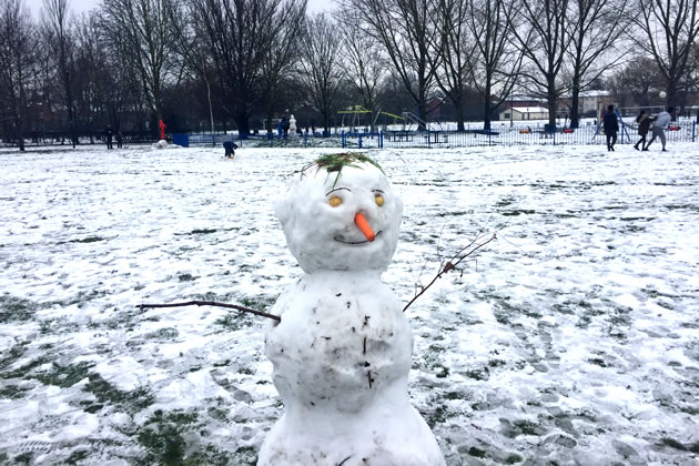 Snowman in Southfield Park