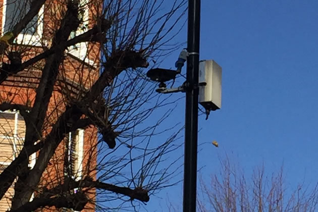 Enforcement camera on South Parade near Fisher's Lane junction