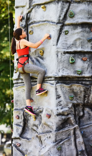 climbing wall at sports event 