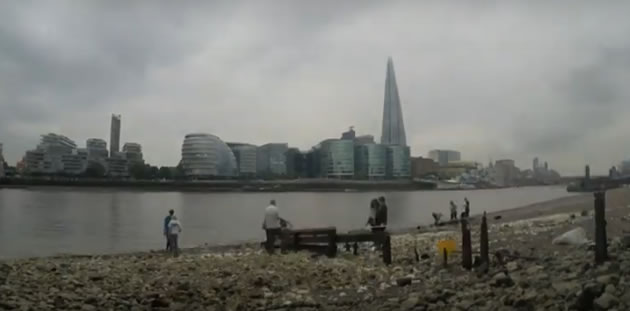 image of the Thames foreshore opposite city of london