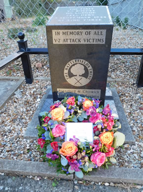 wreath laid at V2 attack memorial 