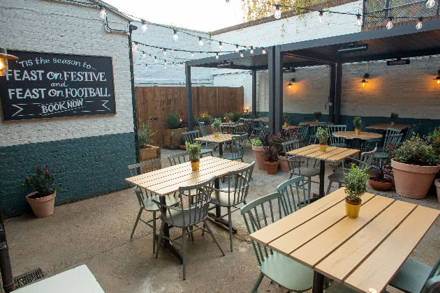 Upgraded beer garden at the rear of the pub 