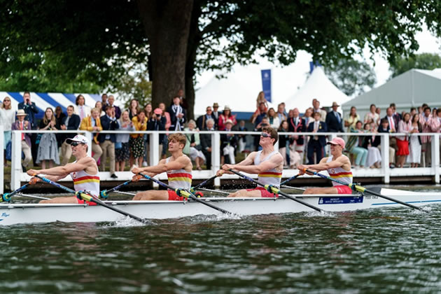 The Tideway Scullers crew row to victory at Henley 