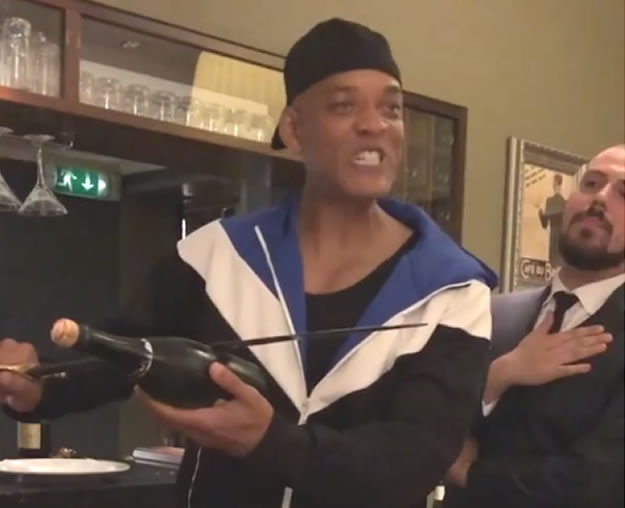 Will Smith Wields Sword at Chiswick Restaurant