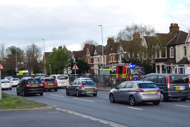 Emergency services on the scene at the crash site