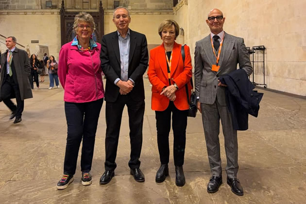 Andy Slaughter with Dame Prue Leith, Delia Smith, and Stanley Tucci in Westminster Hall