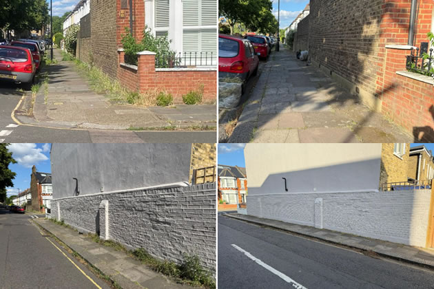 Before and after images of the areas tackled by the councillors 