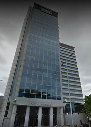 the BSI tower where the contractor is based